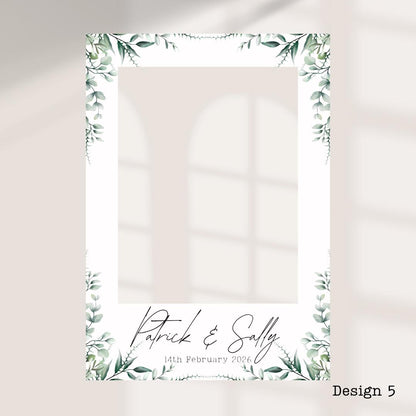 Personalised Wedding Selfie Frame – Botanical Leaf