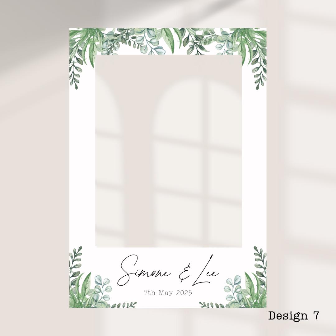 Personalised Wedding Selfie Frame – Botanical Leaf