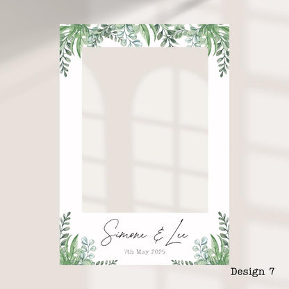 Personalised Wedding Selfie Frame – Botanical Leaf