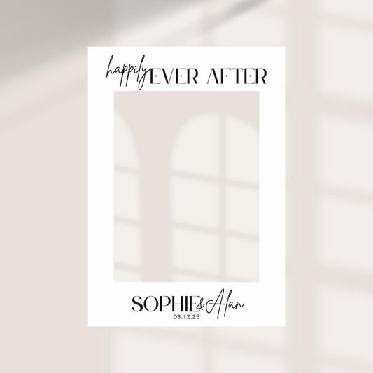 Customisable Wedding Selfie Frame Bespoke Minimalistic Personalised Wedding Decoration - Custom Name & Date