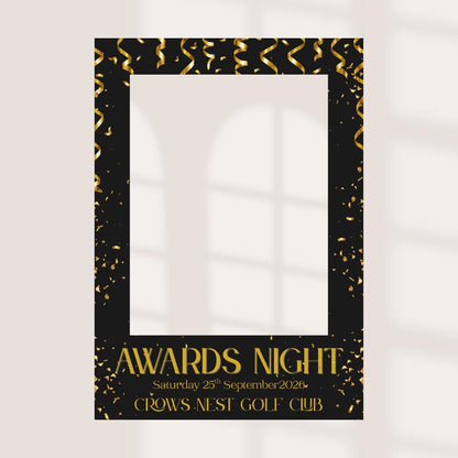 Personalised Awards Night Selfie Frame | Club Awards Night | Black and Gold Foamex Photo Prop | Custom Club/Team & Date |