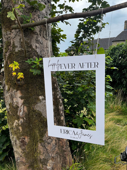 Customisable Wedding Selfie Frame Bespoke Minimalistic Personalised Wedding Decoration - Custom Name & Date