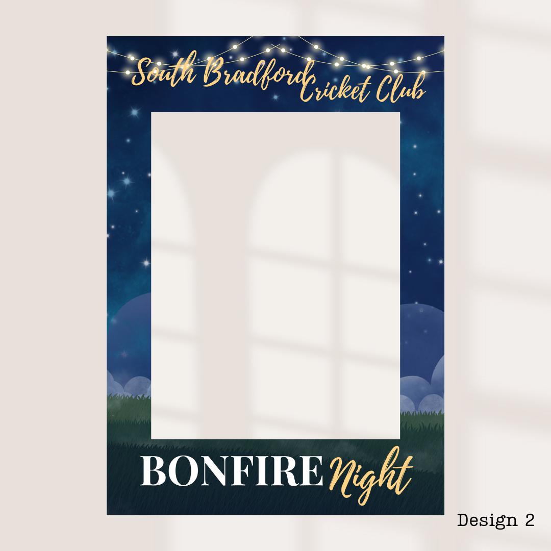 Personalised Bonfire Night Selfie Frame | Fireworks Party Photo Booth Prop | Custom Location & Date | Guy Fawkes Night Decoration