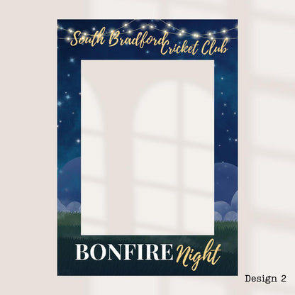Personalised Bonfire Night Selfie Frame | Fireworks Party Photo Booth Prop | Custom Location & Date | Guy Fawkes Night Decoration
