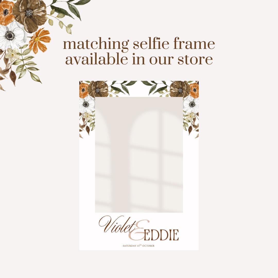 Personalised Autumn Wedding Welcome Sign | Rustic Fall Wedding Board | Custom Names Date & Venue | Barn / Woodland Wedding Decor |