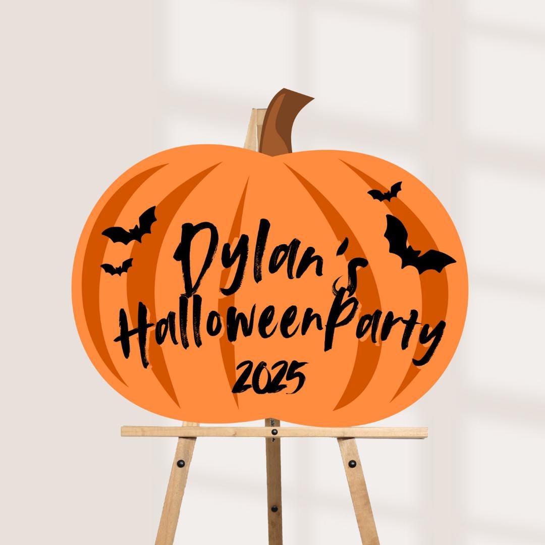 Personalised Halloween Welcome Sign | Custom Pumpkin Party Board | Spooky Halloween Party Decoration | Durable Printed Foamex