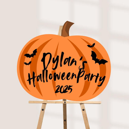 Personalised Halloween Welcome Sign | Custom Pumpkin Party Board | Spooky Halloween Party Decoration | Durable Printed Foamex