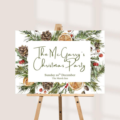 Personalised Christmas Party Sign | Custom Christmas Welcome Board | Festive Event Decoration | Holiday Party Sign | Pri