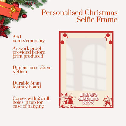 Personalised Christmas Selfie Frame | Custom Christmas Party Photo Prop | Company Christmas Party Decoration | Photo Booth Frame
