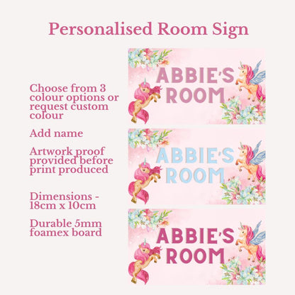 Personalised Unicorn Room Door Sign