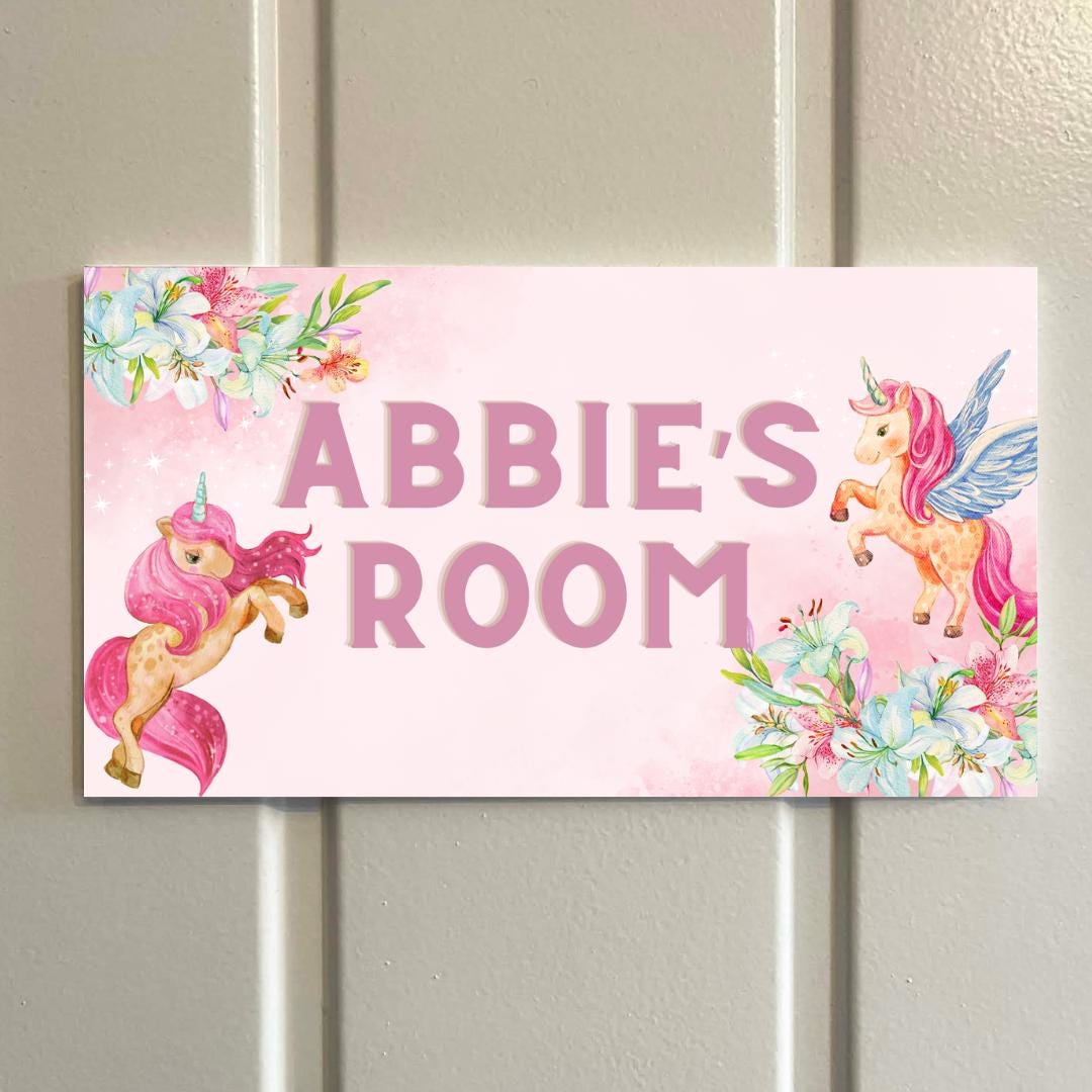 Personalised Unicorn Room Door Sign