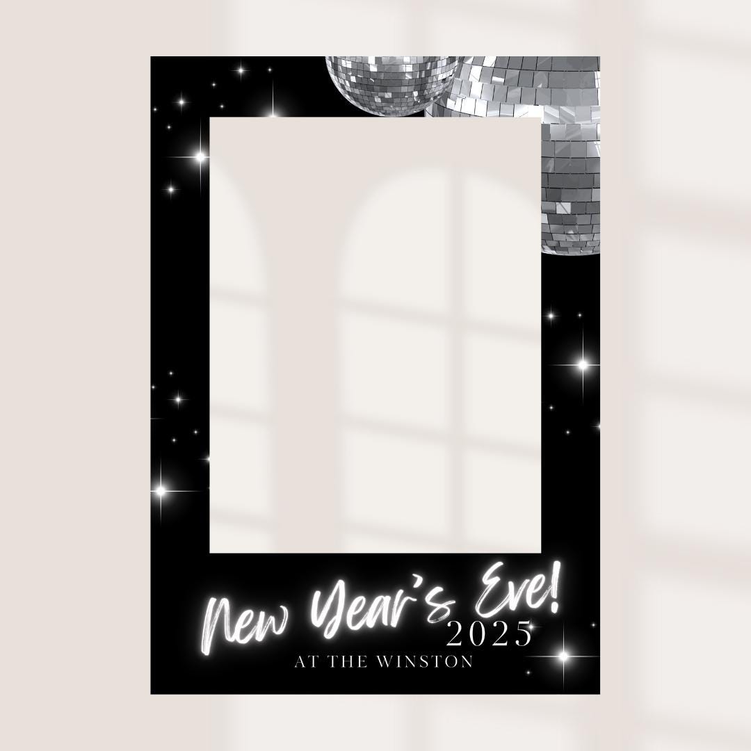 Personalised NYE Selfie Frame | New Year’s Eve Photo Booth Prop | Custom Party Sign | Disco Ball Theme | Event Décor | 5