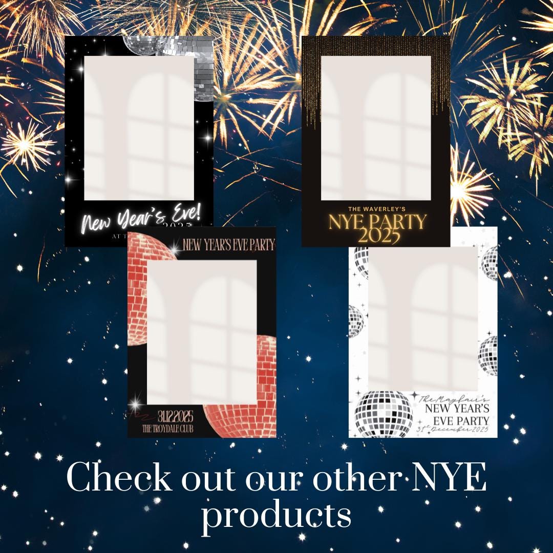 Personalised NYE Selfie Frame | New Year’s Eve Photo Booth Prop | Custom Party Sign | Disco Ball Theme | Event Décor | 55×78cm