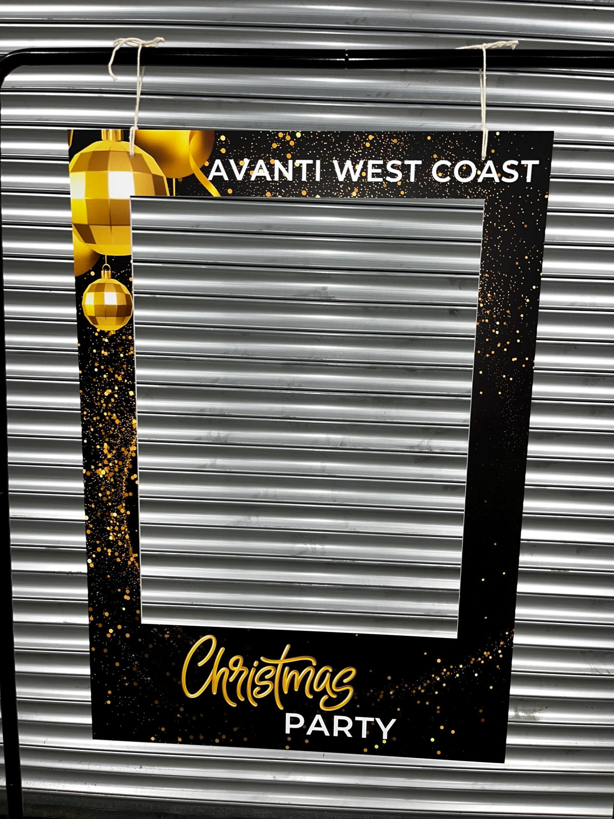 Personalised Christmas Selfie Frame | Black & Gold Christmas Party Photo Prop | Custom Company Christmas Decoration | Photo Booth Frame