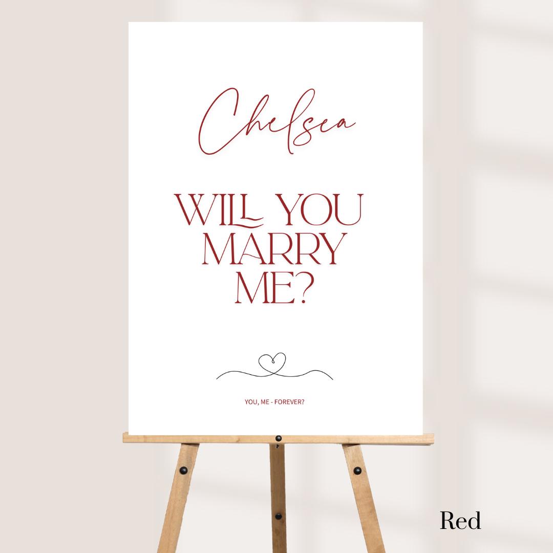 Personalised Proposal Board – Will You Marry Me Sign – Minimal Proposal Board – Custom Engagement Sign – Foamex Proposal Board