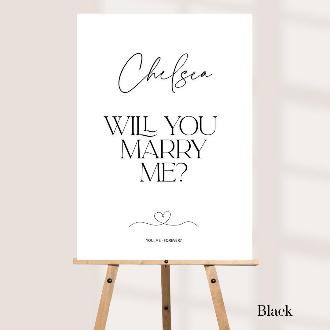 Personalised Proposal Board – Will You Marry Me Sign – Minimal Proposal Board – Custom Engagement Sign – Foamex Proposal