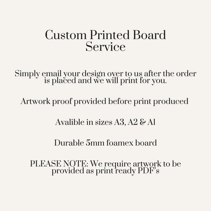 Custom Printed Foamex Board | Print Your Own Artwork | 5mm Foam Board Sign