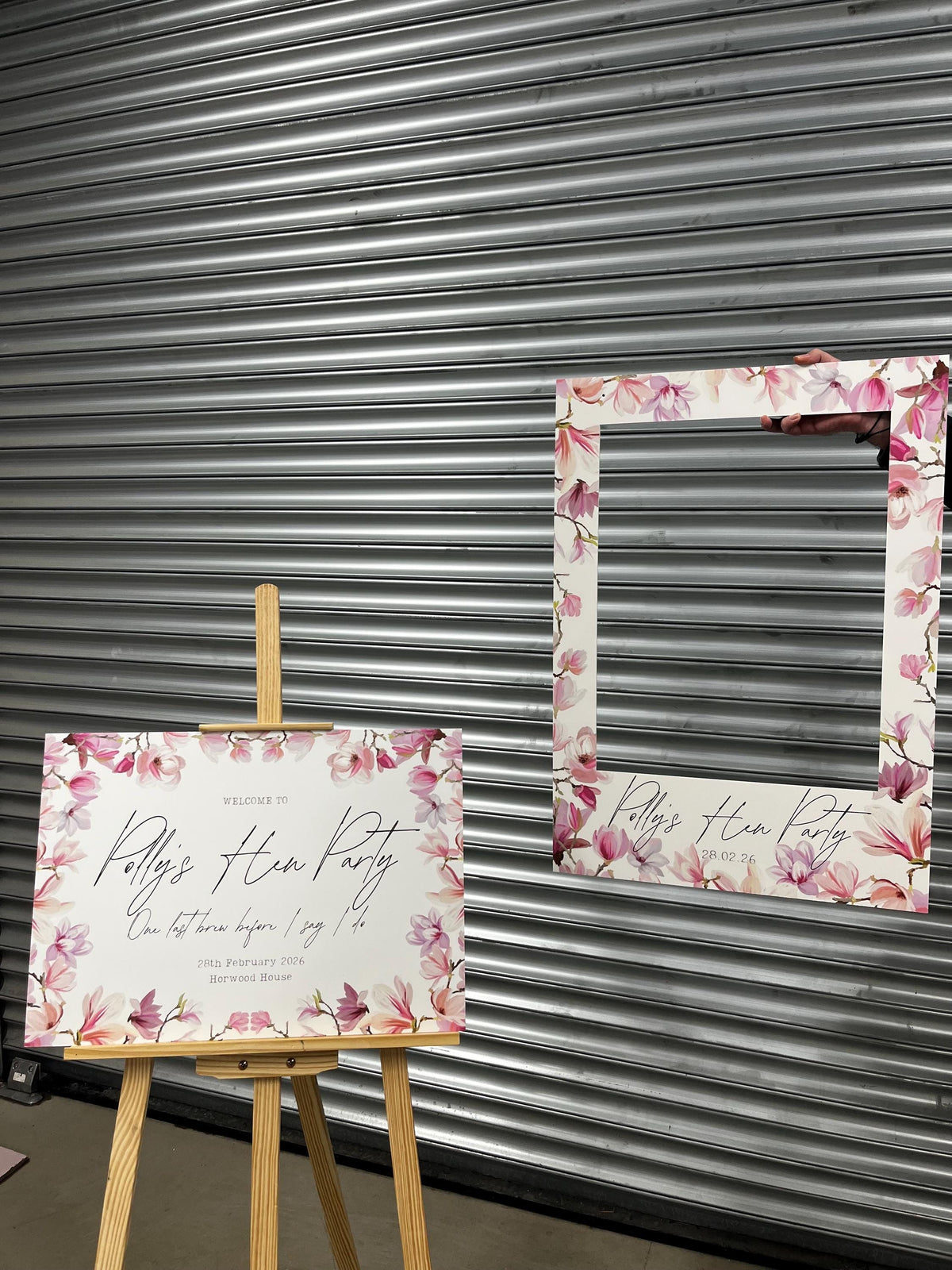 Printed Personalised Wedding Welcome Sign/Board | Wedding Selfie Props | Wedding Decorations | Pink Floral | A3/A2/A1 Sizes