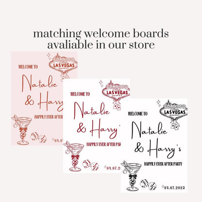 Personalised Las Vegas Wedding Selfie Frame – Casino Themed Photo Booth Prop - 3 Colour Options