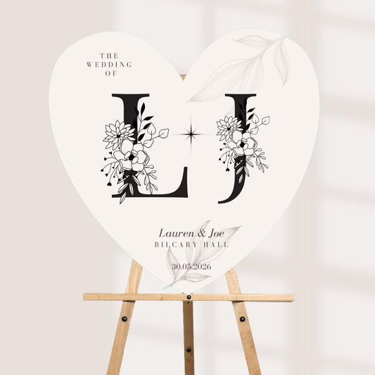 Personalised Wedding Welcome Sign, Heart Shaped Wedding Sign, Custom Wedding Sign, Wedding Party Welcome Board, Foam Boa