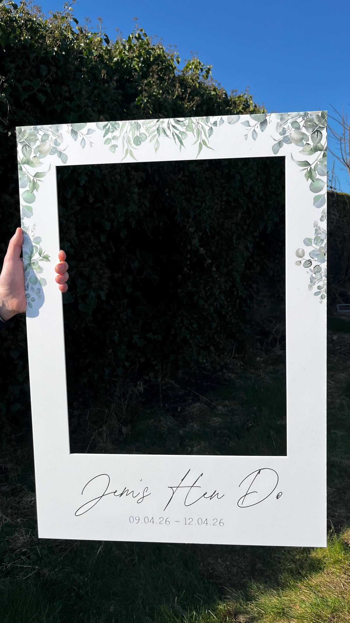 Personalised Hen Party Selfie Frame – Botanical Leaf