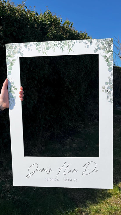 Personalised Hen Party Selfie Frame – Botanical Leaf