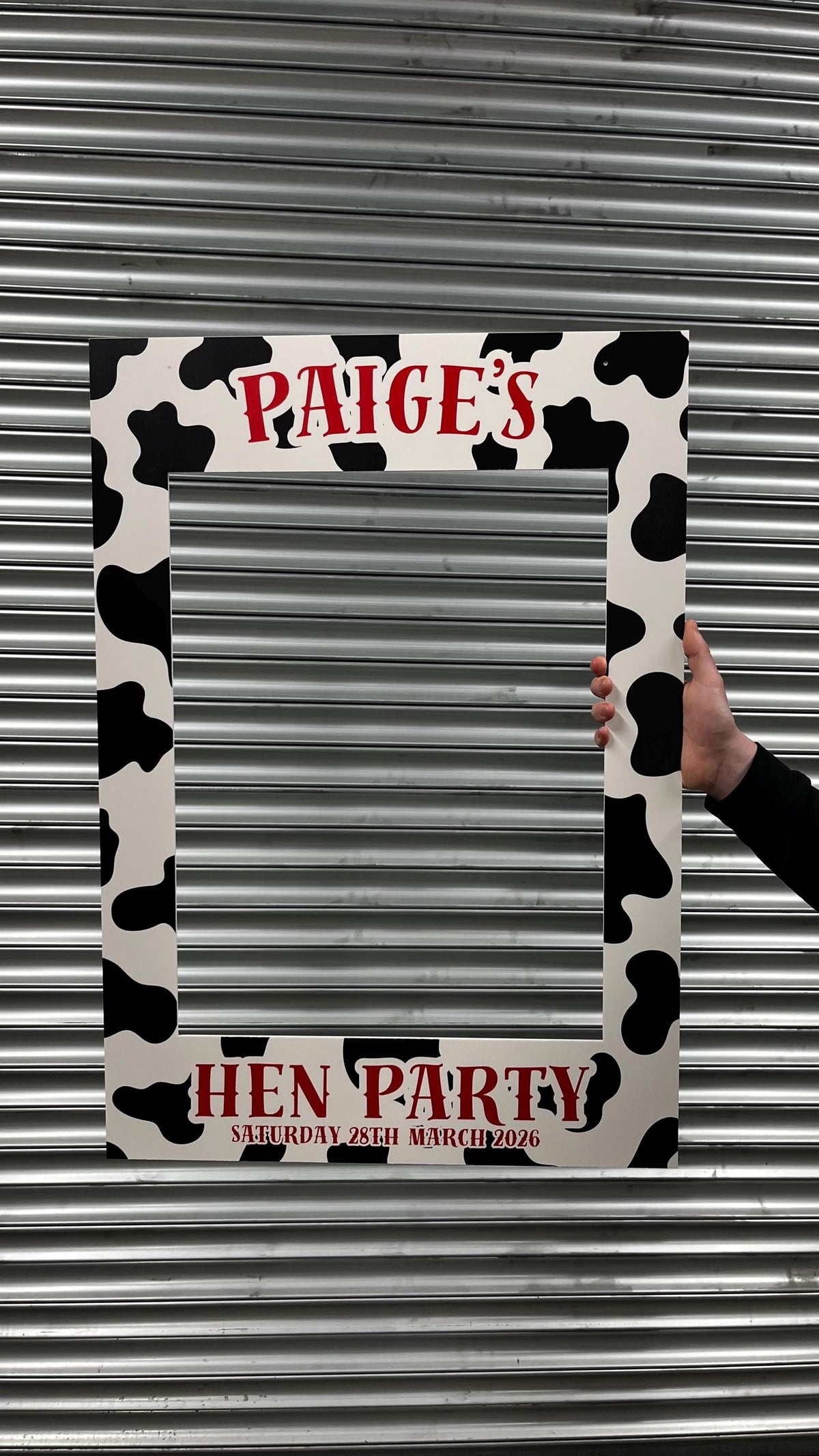 Personalised Cow Print Hen Party Selfie Frame – Last Rodeo