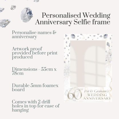 Diamond Wedding Anniversary Selfie Frame – 60th