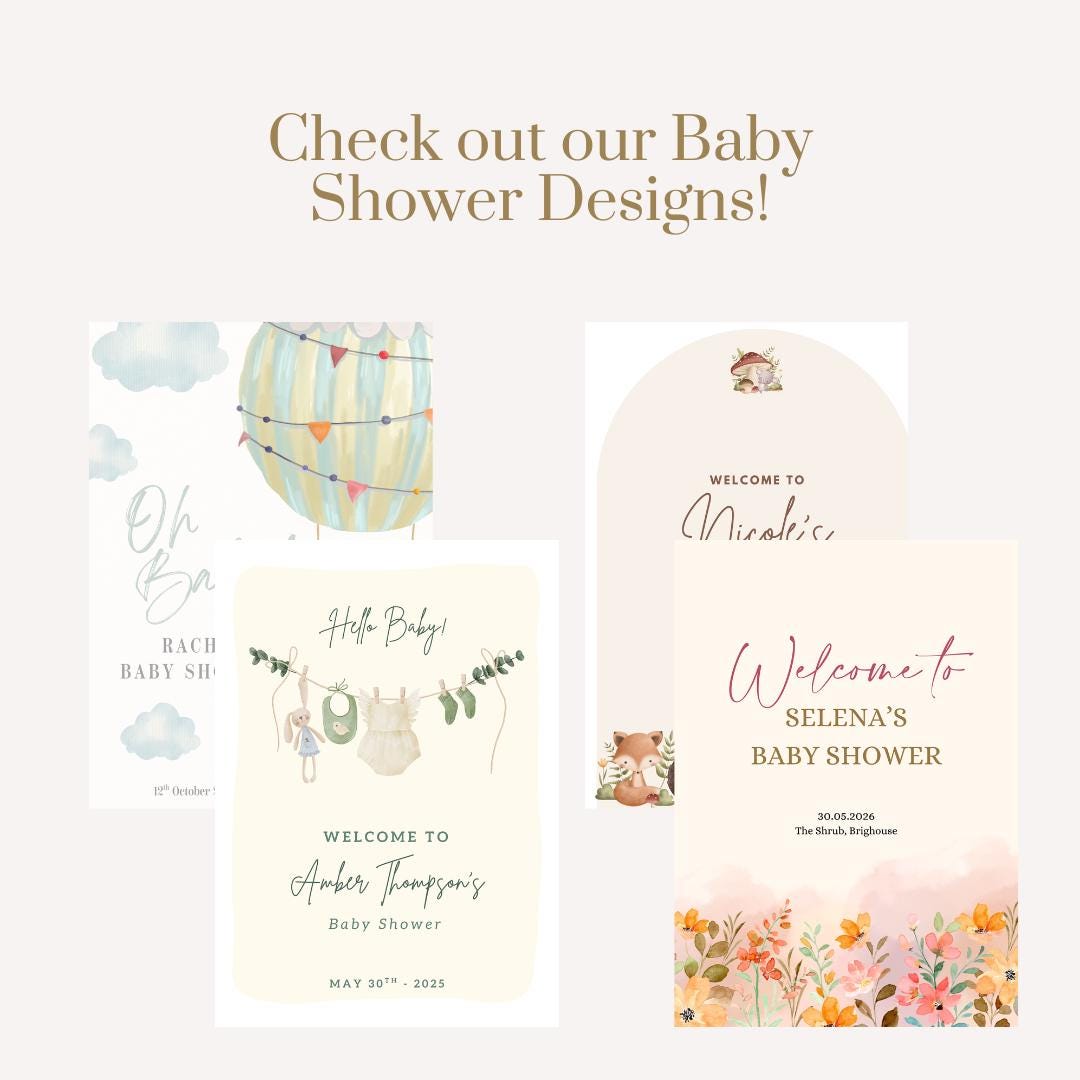 Personalised Baby in Bloom Welcome Board, Baby Shower Welcome Sign, Custom Baby Shower Board, Bow Sign, A3 A2 A1
