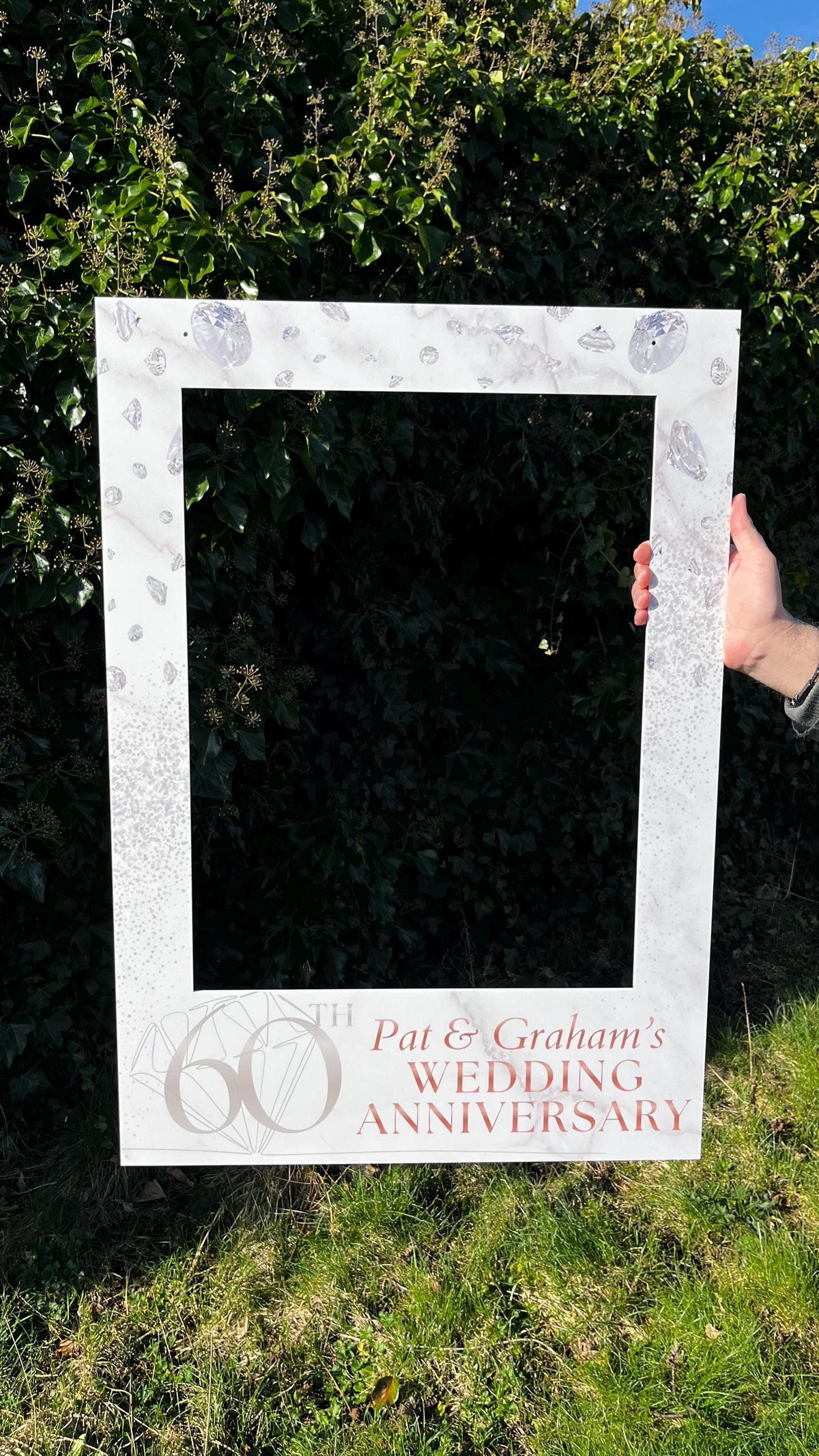 Diamond Wedding Anniversary Selfie Frame – 60th