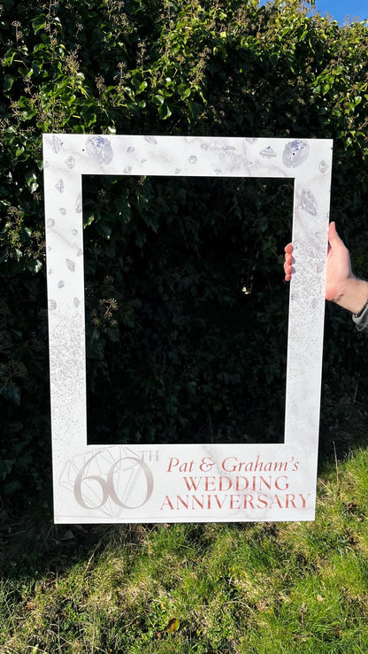 Diamond Wedding Anniversary Selfie Frame – 60th