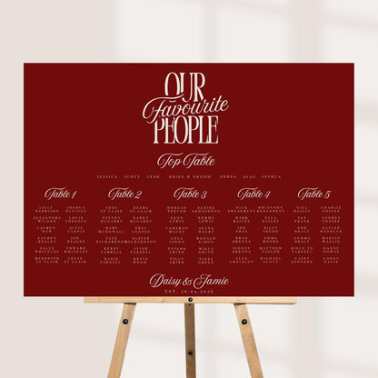 Personalised Wedding Seating Plan Board, Table Plan Sign, Custom Wedding Sign, Seating Chart A1 A2 A3 Landscape or Portrait x 3 Colours
