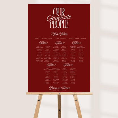 Personalised Wedding Seating Plan Board, Table Plan Sign, Custom Wedding Sign, Seating Chart A1 A2 A3 Landscape or Portrait x 3 Colours