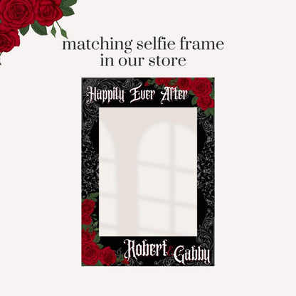 Gothic Wedding Welcome Board, Personalised Black Red Rose Wedding Sign, Alternative Wedding Decor, Dark Romance Wedding Board Custom Signage