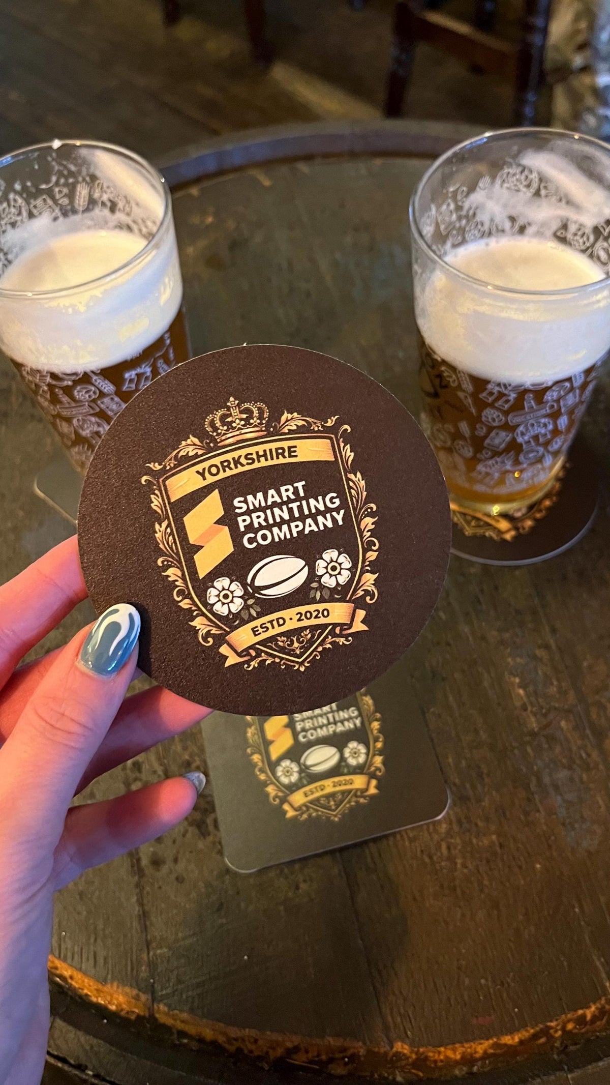 Custom Circle Logo Coasters | Personalised Beer Mats | Send Your Design | Branded Coasters for Business, Events, Weddings