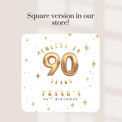 Personalised Milestone Birthday Coasters | 40th 50th 60th 70th 80th 90th Birthday | Custom Name Age Coasters | Party Favours