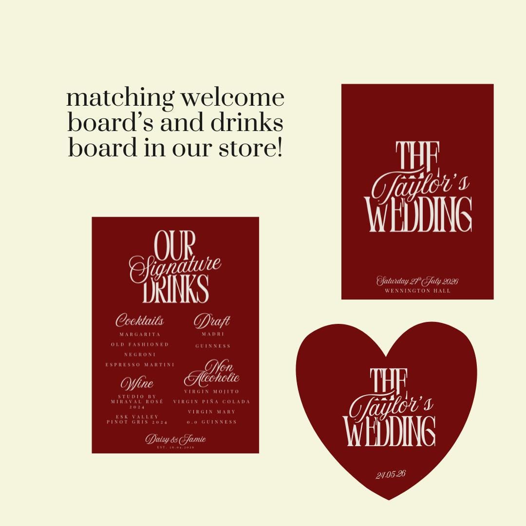 Wedding Order of the Day Sign, Personalised Timeline Board, Modern Wedding Schedule, Portrait or Landscape A1,A2,A3 x 3 Colours