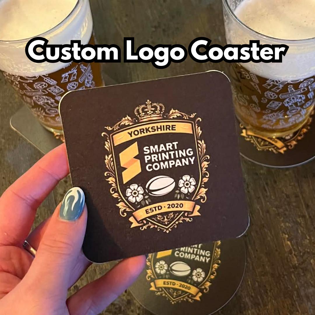 Custom Square Coasters | Personalised Beer Mat Coasters | 10cm | Wedding, Party & Business Branding | Bulk 25–500