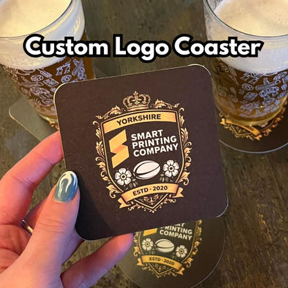 Custom Square Coasters | Personalised Beer Mat Coasters | 10cm | Wedding, Party & Business Branding | Bulk 25–500