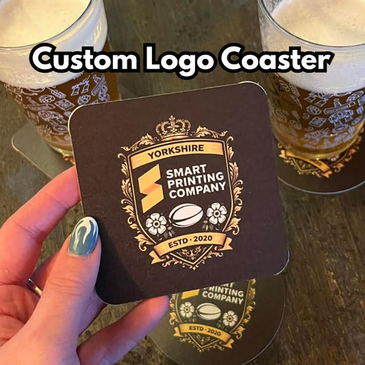 Custom Square Coasters | Personalised Beer Mat Coasters | 10cm | Wedding, Party & Business Branding | Bulk 25–500