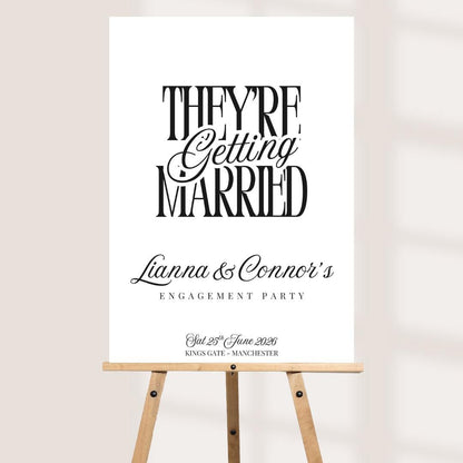 Personalised Engagement Party Welcome Sign, They’re Getting Married Sign, Wedding Engagement Board, Custom Couple Sign, 