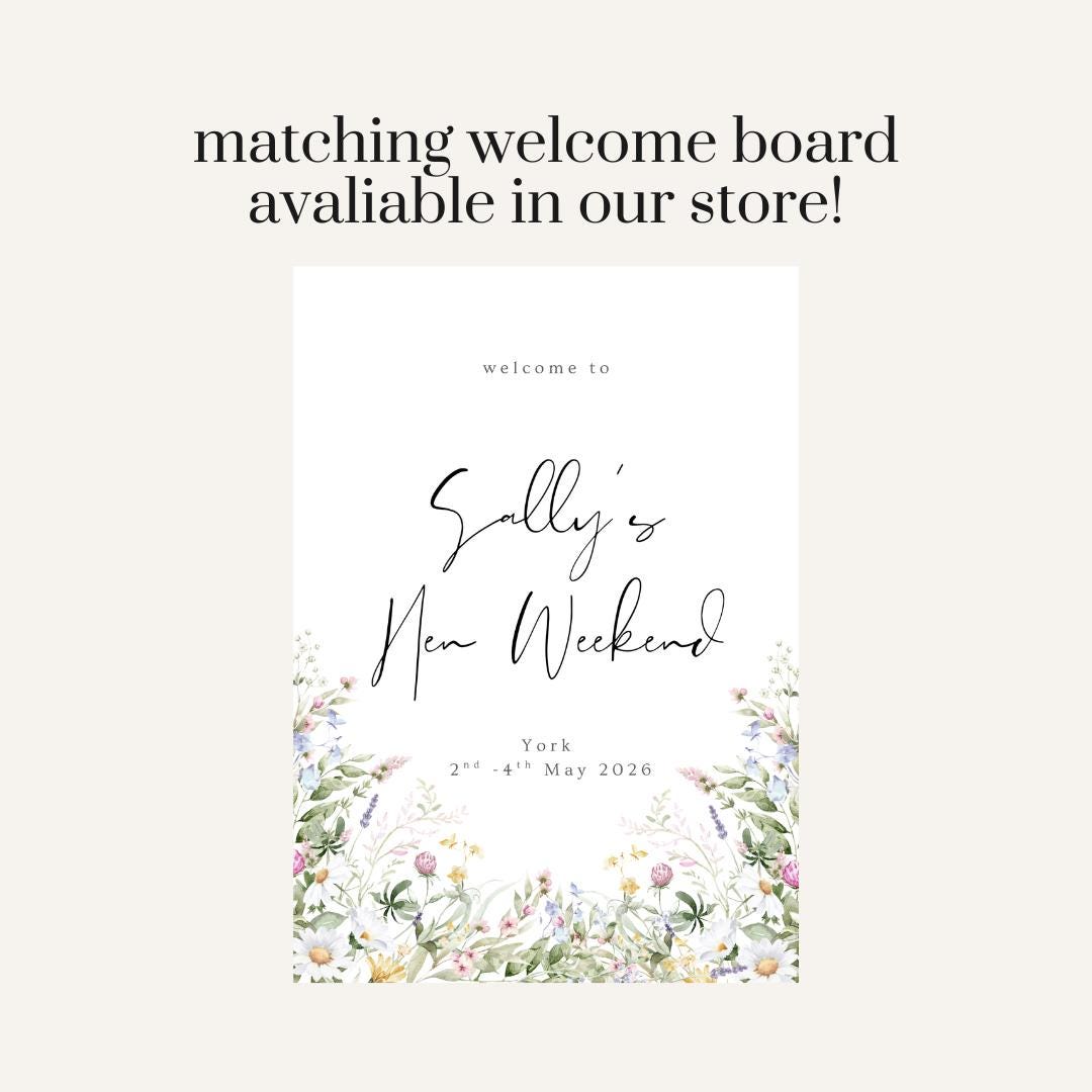 Personalised Floral Hen Party Selfie Frame, Wildflower Hen Party Photo Booth Frame, Bride to Be Frame, Botanical Hen Party Decor