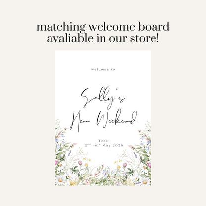 Personalised Floral Hen Party Selfie Frame, Wildflower Hen Party Photo Booth Frame, Bride to Be Frame, Botanical Hen Party Decor