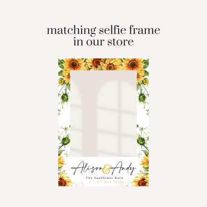 Printed Sunflower Wedding Welcome Board, Personalised Rustic Wedding Sign, Custom Wedding Welcome Sign, Barn Wedding Decor