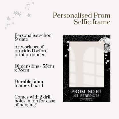 Personalised Prom Selfie Frame | Neon Glow Design | Class of 2026 | Custom School & Date | Foamex Photo Booth Prop 55x78cm