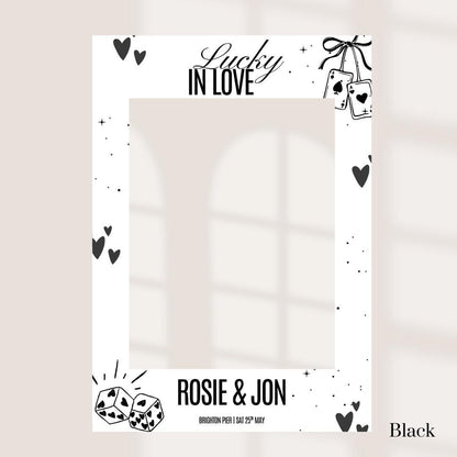 Personalised Engagement Party Selfie Frame, Lucky in Love Photo Booth Frame, Custom Couple Party Prop, Engagement Celebration Decoration