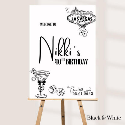 Personalised Vegas Birthday Welcome Sign – Casino