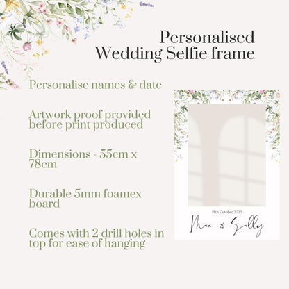 Personalised Floral Wedding Selfie Frame – Wildflower