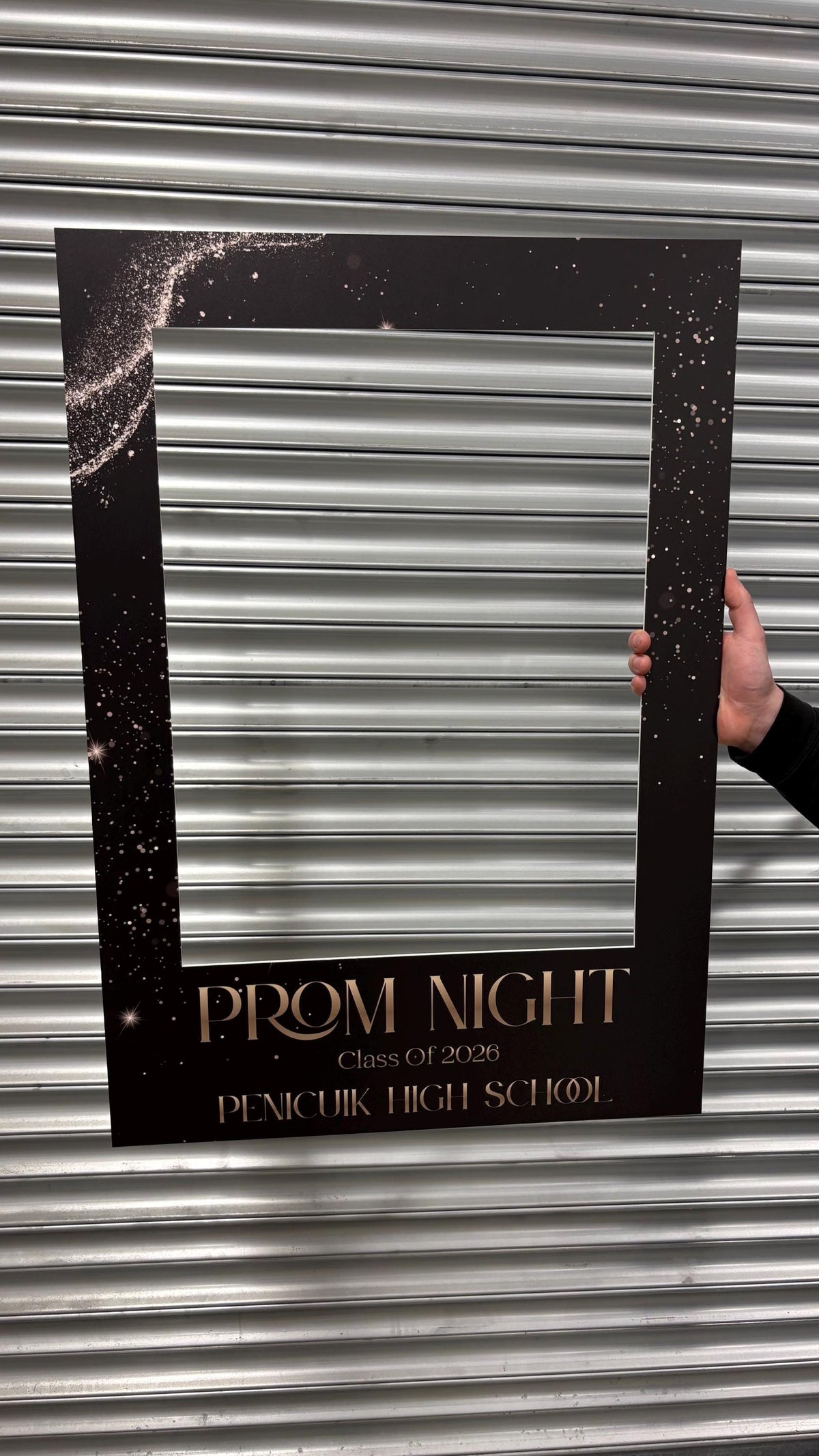Printed Personalised Prom Selfie Frame | Black Gold or Silver | Class of 2026 | Custom School & Date | Foamex Photo Booth Prop 55x78cm