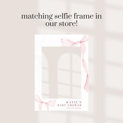 Personalised Pink Baby Shower Welcome Board – Bow